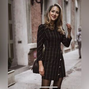 NWOT Shoshanna Upton Dylan black checkered dress.